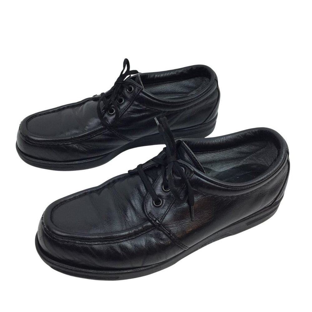 Red Wing Shoes Black Leather Oxford ANSI Safety Shoes Womens 8.5D Moc Toe